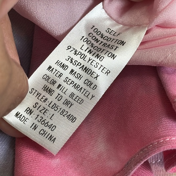 L’atiste by Amy Skater Mini Short Pink Purple Tie Dye Skater Dress Sz Large NWT - Picture 11 of 11